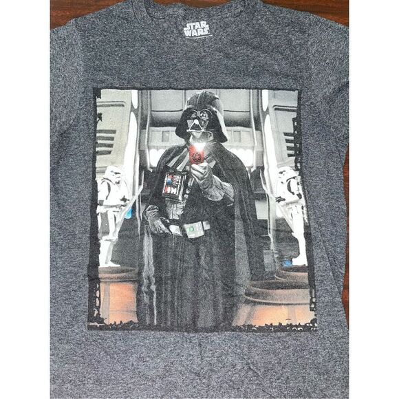 Star Wars Darth Vader Selfie Boys Size Small Grey Short Sleeve by Fifth Sun - Picture 2 of 4